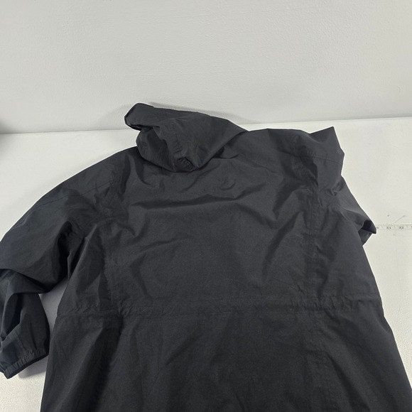 Lands End Womens 1X Black Hooded Rain Jacket Water Resistant Parka Coat 16W-18W - Picture 2 of 9